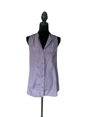 J.Crew Sleeveless Button Down Blouse Top EUC Size 00 in Charcoal Gray